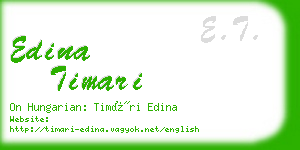 edina timari business card